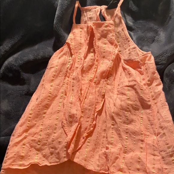 a.n.a shirt peach colored with hints of gold lines - Picture 1 of 3